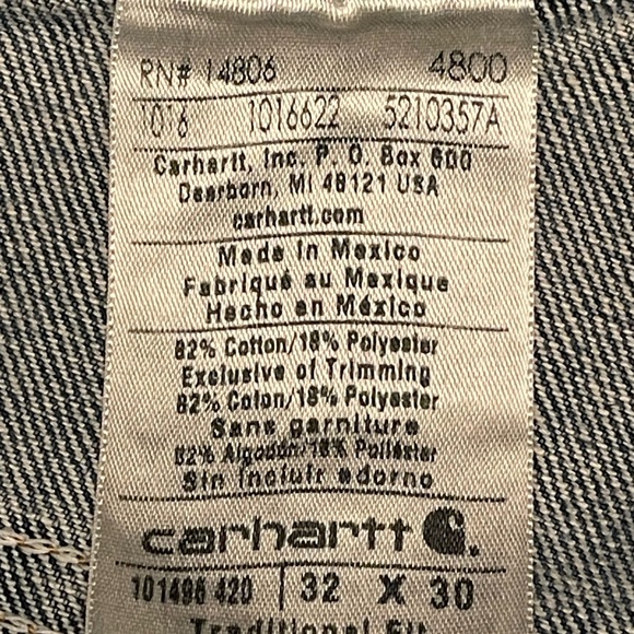 Carhartt Men’s Jeans, Traditional Fit Size 32 X 30. - Picture 6 of 9